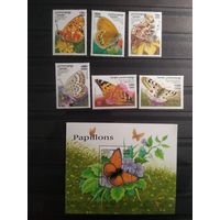 Камбоджа 1999 г. Бабочки.