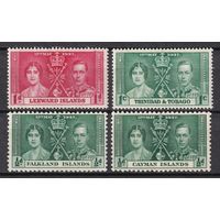 109.BrK. Великобритания. Колонии. Коронация Георга VI. 1937 г. Mi.##84/128/98/75.
