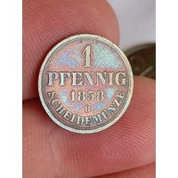 1 пфенниг 1858 года в отличном состоянии!!! Ганновер