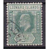 146.BrKCI. Великобритания. Колонии. Подветренные острова. Стандарт. Эдуард VII. 1907 г. 1/2P. Mi.#37.