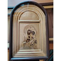 Икона Божией Матери Иверская, 19 век. Оклад с Золочением, Киот! Люкс! Подарочный вариант!!!