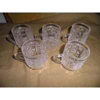Бокалы пивные,хрустальные(0,125 л) 5 шт.из СССР.