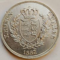1 Талер 1837 г. Вюртемберг. Вильгельм l. Серебро 0.868.