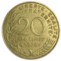 Франция 20 сантимов, 1978
