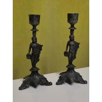 Старинный бронзовый подсвечник