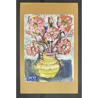 Акулов В.И "Букет", 2016г. Бумага,акрил. Размер 70х45 см.