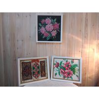 Вышивки старинные, 50-60г. 30х25см.