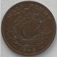 Великобритания 1/2 пенни 1948 г.