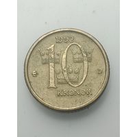 Швеция 10 крон 1992  года .