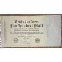 Банкнота 500 марок 1922 год. Веймарская республика .