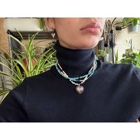 Украшение на шею из бирюзы