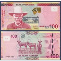 Намибия, 100 долларов 2018 г., P-14 (K, вождь Хендрик Витбой, антилопа орикс), UNC