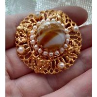 Винтажная брошь. Чехословакия.