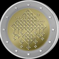 2 евро 2024 Литва Литовские соломенные садыUNC из ролла