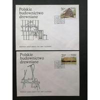 Польша 1986 Шесть КПД с полной серией марок "Архитектурные памятники деревянного строительства Польши" (спецгашение) Mi.3060-3065 каталог 3.50 евро