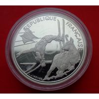 Франция 100 франков 1990 XVI зимние Олимпийские Игры, Альбервиль 1992 - Фристайл! Серебро 900 пробы 22,2 грамм 0,642 унции! ОБМЕН!