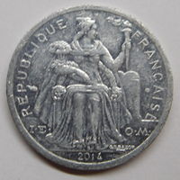 Французская Полинезия 1 франк 2014 г