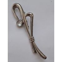 Брошь с кристаллом,  70-е годы, Германия