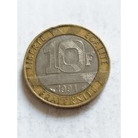 Франция 10 франков 1991