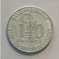 Западная Африка (ВСЕАО) 10 франков, 2017 г., КМ# 10