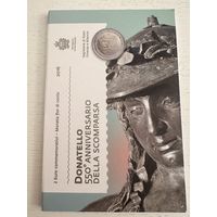 Сан-Марино 2 евро. 2016 год. "550 лет со дня смерти Донателло". UNC Буклет. Блистер.