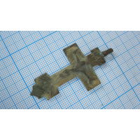 Крестик старинный, нательный. Бронза, литье.