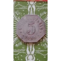Германия нотгельд Crailsheim 5 пфеннигов 1918