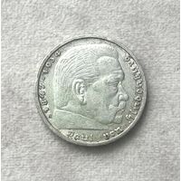 5 марок 1935 А  Гиндербург Германия Серебро