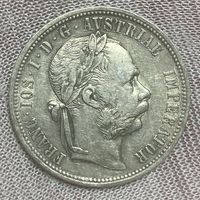 Монета 1 флорин 1878 год. Австро-Венгрия. Франц Иосиф I
