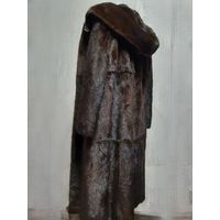 Элегантная шуба из норки с капюшоном.Р-р 46. МЕХ ЛЮКС! Длина - 110 см