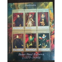 Серия блоков ДЕВУШКИ ИСКУССТВО КАРТИНЫ НЮ MNH