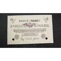 5 МИЛЛИАРДОВ марок 1923 год Германия