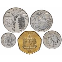 Самоа набор 5 монет 2000-2002 UNC