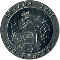 Испания 200 песет, 1996  Мариано Фортуни и Рамон Байеу UNC