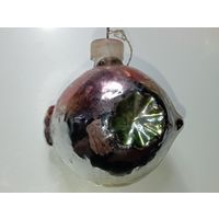 Ёлочная игрушка  - Рыбка . СССР  . Стекло .