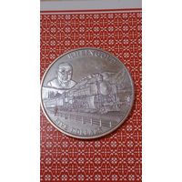 Либерия 5 долларов 2001 Рейнгольд паровоз