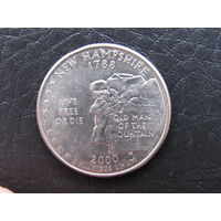 1\4 доллара,2000 Нью-Гэмпшир. США.