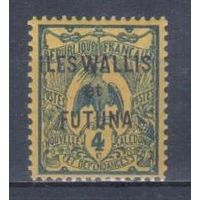 [841] Французские колонии.Уоллис и Футуна 1920. Фауна.Птица.Кагу.4с. НАДПЕЧАТКА. МNН