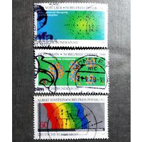 Марки Германия 1979 год Лауреаты Нобелевской премии Серия из 3-х ммарок