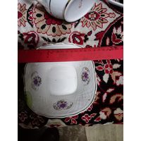 Тарелка салатник квадратная фарфор Коростень СССР малая