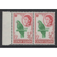 Кайманы /Cayman Island 1962** Фауна Кайманский попугай Елизавета II сцепка Mi#154