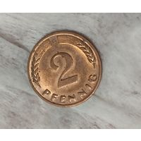 Германия 2 пфенинга 1969 G