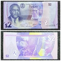 2 доллара Белиз 2025 г. UNC