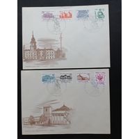 Польша 1965 Два КПД с полной серией марок "700 лет Варшаве" (спецгашение) Mi.1597-1604 каталог 2.00 евро