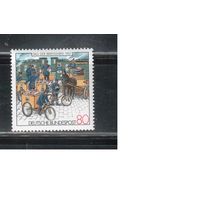 Германия(ФРГ)-1987(Мих.1335)  **  ,  Велосипеды,Лошади, Почта(одиночка)