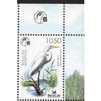 Беларусь 2008. Птица года. Белая цапля марка угол (414)