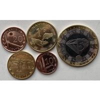 Намибия 10, 20, 50 центов 1, 5 долларов 2025 г. Набор 5 монет