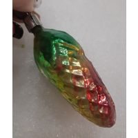 Игрушка ёлочная Шишка Новогодняя, стекло. СССР