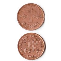 1 пенни Финляндия 1969 года