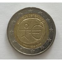 2 евро Австрия 2009 10 лет Экономическому и валютному союзу